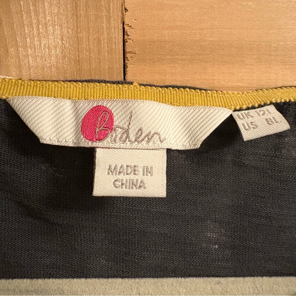 Boden 100% Cotton 3/4 Sleeve Gray Dress with White and Yellow Floral Size 8L - Picture 2 of 11